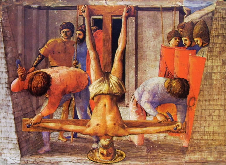 Masaccio - Polittico di Pisa - Martirii di S Pietro e del Battista